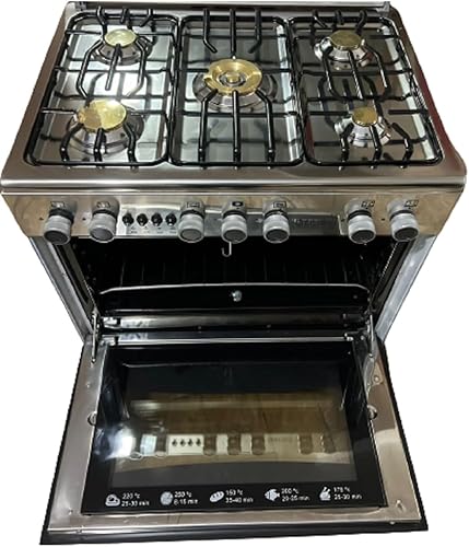Belton 5-burner cooker 60*80 cm without fan - black stainless steel