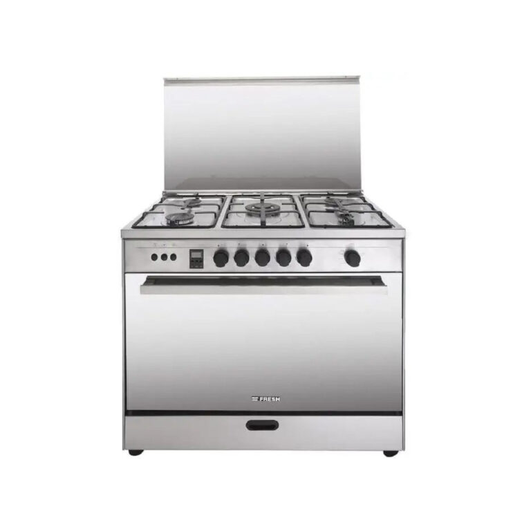 Fresh Rock gas stove, 60 x 90 cm, 5 burners, full safety, digital screen, 15559 - Stainless