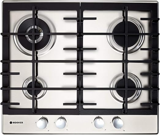 Hoover Built-in Hob 60x60, 4 Gas Burners - Stainless Steel Hoover Built-in Hob 60x60, 4 Gas Burners, HHW6LCXEGY - Stainless Steel