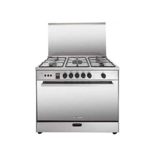 [YL-169] Fresh Rock gas stove, 60 x 90 cm, 5 burners, full safety, digital screen, 15559 - Stainless